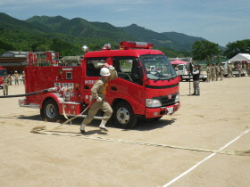 神河町消防操法訓練大会の様子
