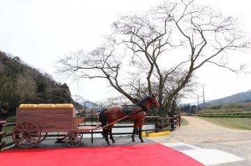 3月29日 現存する銀の馬車道跡「馬車モニュメント」お披露目式の写真3