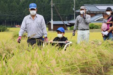 9月11日 米づくり体験家族 稲刈り体験の写真2