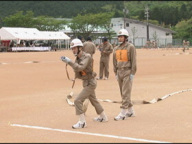 消防操法訓練大会の様子