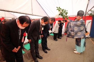 12月4日 粟賀小学校跡地公園・図書コミュニティ施設整備工事 起工式の写真3