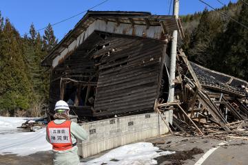 家屋被害認定調査の様子の写真1