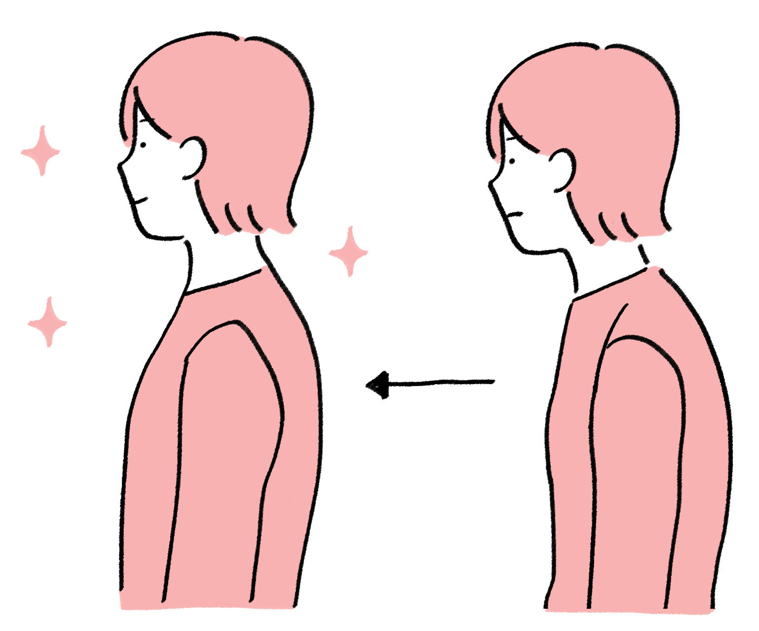 姿勢の良い女性のイラスト