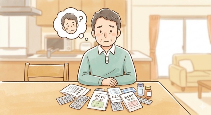 お薬がたくさん余っているイラスト