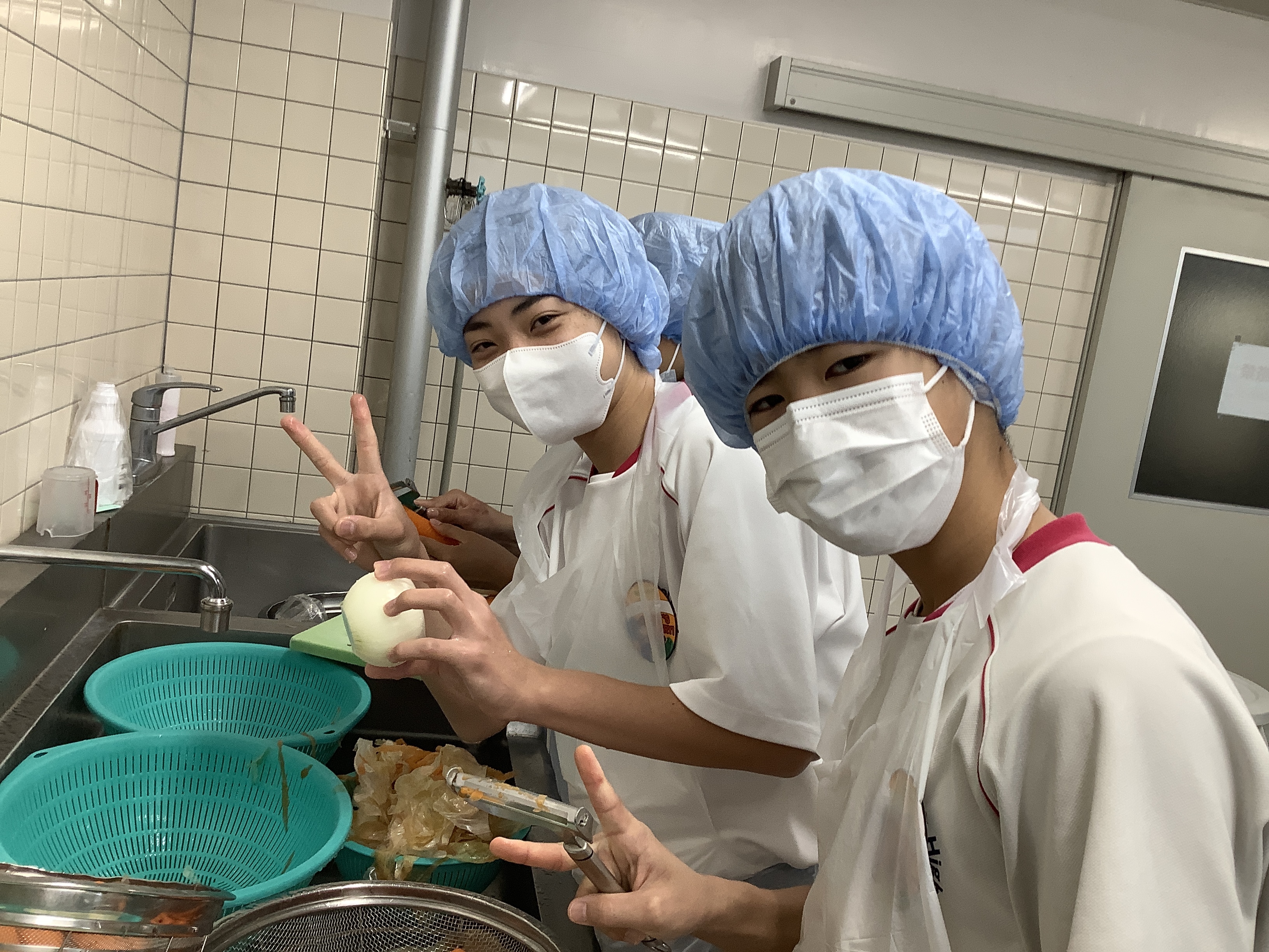 給食科調理体験の写真