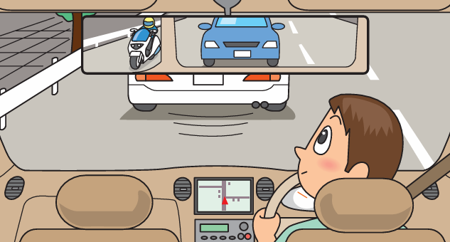 聴覚障害のある男性が運転しているいイラスト